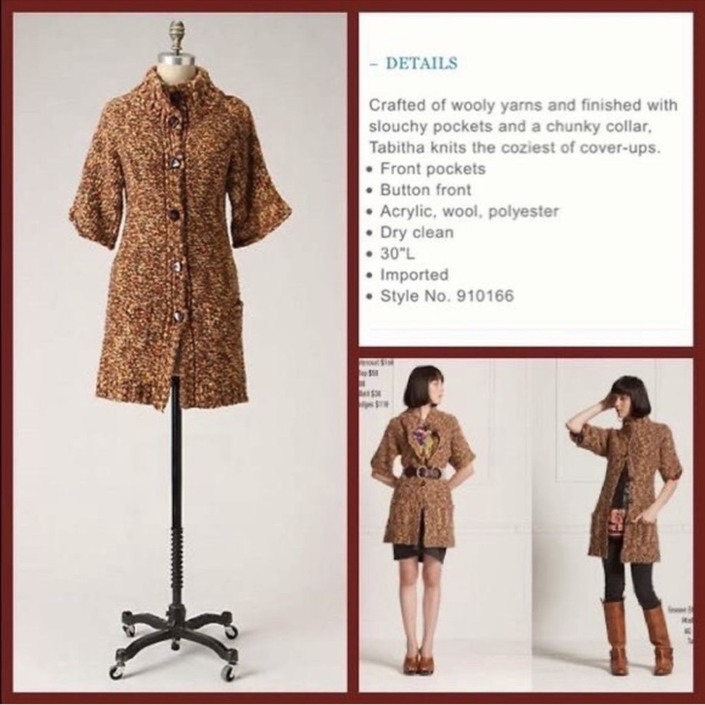 Anthropologie‎ Tabitha Season Stroll Chunky Knit Short Sleeve Cardigan Dz XS